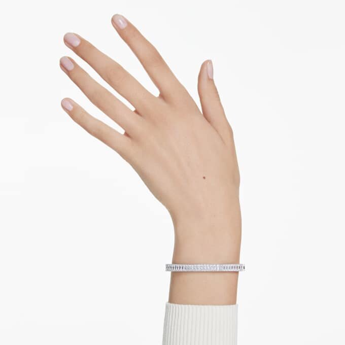 Bracciale Matrix con taglio a baguette, forma ottagonale, bianco, placcato in rodio Bracciale Matrix con taglio a baguette, forma ottagonale, bianco, placcato in rodio