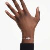 Bracciale Matrix con taglio a baguette, nodo, bianco, placcato in rodio Bracciale Matrix con taglio a baguette, nodo, bianco, placcato in rodio