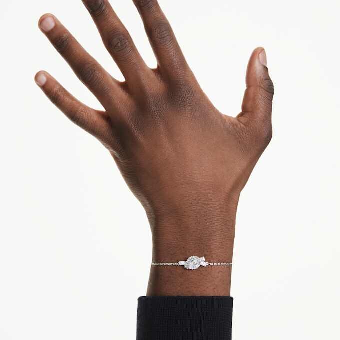 Bracciale Matrix con taglio a baguette, nodo, bianco, placcato in rodio Bracciale Matrix con taglio a baguette, nodo, bianco, placcato in rodio
