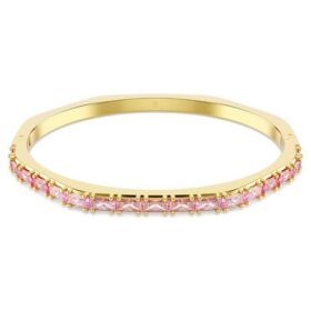 Bracciale Matrix con taglio baguette, forma ottagonale, rosa, placcato oro