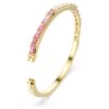 Bracciale Matrix con taglio baguette, forma ottagonale, rosa, placcato oro Bracciale Matrix con taglio baguette, forma ottagonale, rosa, placcato oro