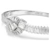Bracciale Matrix con taglio baguette, nodo, bianco, placcato in rodio Bracciale Matrix con taglio baguette, nodo, bianco, placcato in rodio