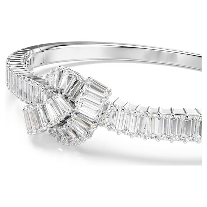 Bracciale Matrix con taglio baguette, nodo, bianco, placcato in rodio Bracciale Matrix con taglio baguette, nodo, bianco, placcato in rodio