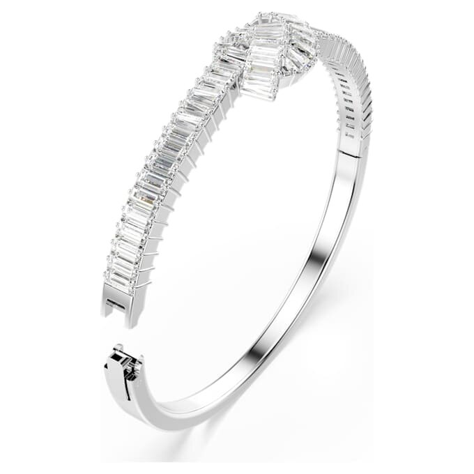 Bracciale Matrix con taglio baguette, nodo, bianco, placcato in rodio Bracciale Matrix con taglio baguette, nodo, bianco, placcato in rodio