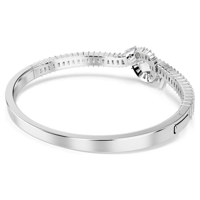 Bracciale Matrix con taglio baguette, nodo, bianco, placcato in rodio Bracciale Matrix con taglio baguette, nodo, bianco, placcato in rodio