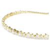 Bracciale Matrix con taglio rotondo, bianco, placcato in oro
