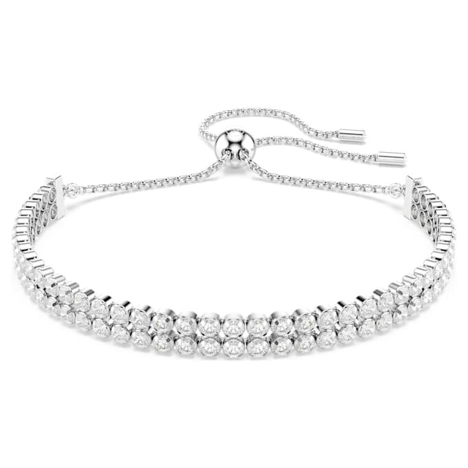 Bracciale Matrix con taglio rotondo, bianco, placcato in rodio Bracciale Matrix con taglio rotondo, bianco, placcato in rodio