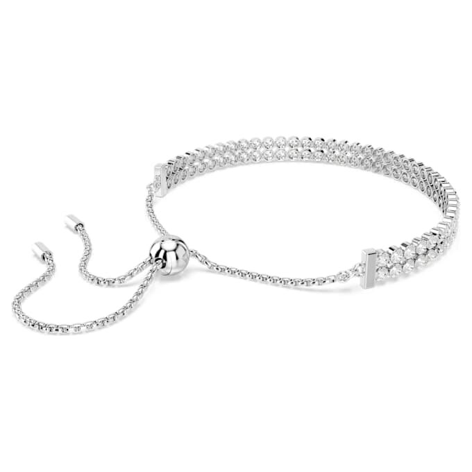 Bracciale Matrix con taglio rotondo, bianco, placcato in rodio Bracciale Matrix con taglio rotondo, bianco, placcato in rodio