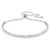 Bracciale Matrix Tennis con pietre miste a taglio rotondo, bianco, placcato in rodio