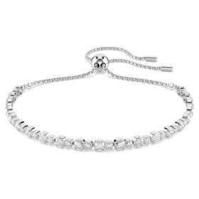 Bracciale Matrix Tennis con pietre miste a taglio rotondo, bianco, placcato in rodio Bracciale Matrix Tennis con pietre miste a taglio rotondo, bianco, placcato in rodio