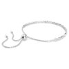 Bracciale Matrix Tennis con pietre miste a taglio rotondo, bianco, placcato in rodio