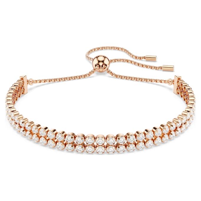 Bracciale Matrix Tennis con taglio rotondo, bianco, placcato in oro rosa Bracciale Matrix Tennis con taglio rotondo, bianco, placcato in oro rosa