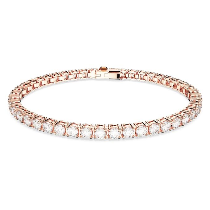 Bracciale Matrix Tennis con taglio rotondo, bianco, placcato in oro rosa Bracciale Matrix Tennis con taglio rotondo, bianco, placcato in oro rosa