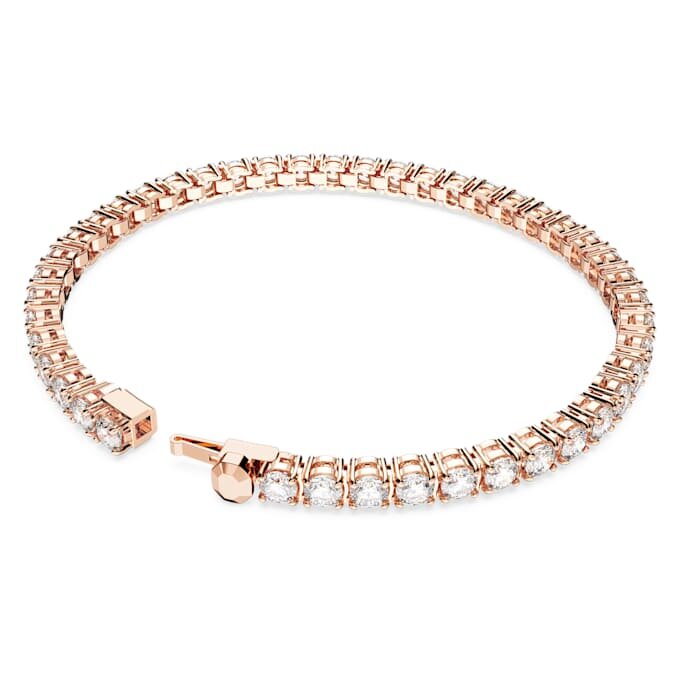 Bracciale Matrix Tennis con taglio rotondo, bianco, placcato in oro rosa Bracciale Matrix Tennis con taglio rotondo, bianco, placcato in oro rosa