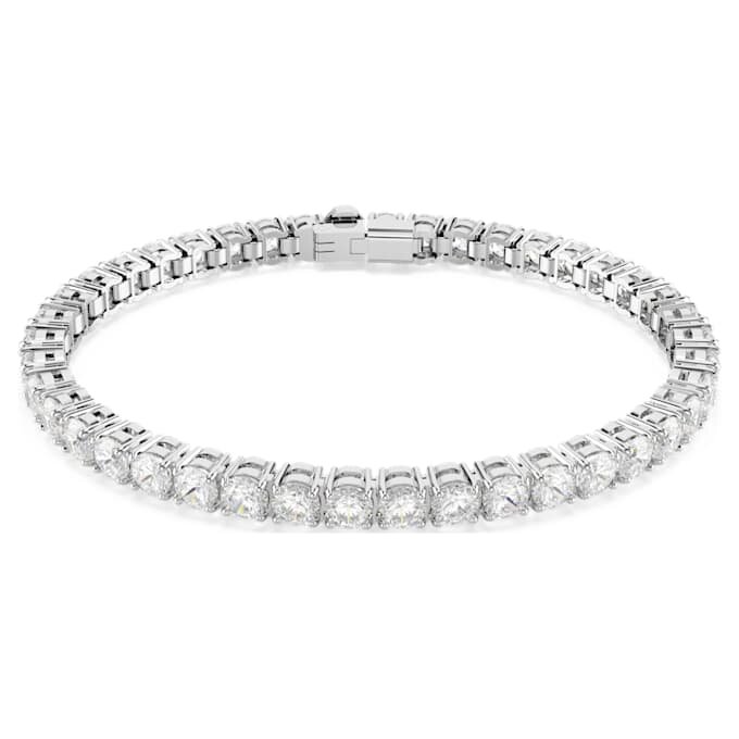 Bracciale Matrix Tennis con taglio rotondo, bianco, placcato in rodio Bracciale Matrix Tennis con taglio rotondo, bianco, placcato in rodio