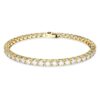 Bracciale Matrix Tennis con taglio rotondo, bianco, placcato oro Bracciale Matrix Tennis con taglio rotondo, bianco, placcato oro