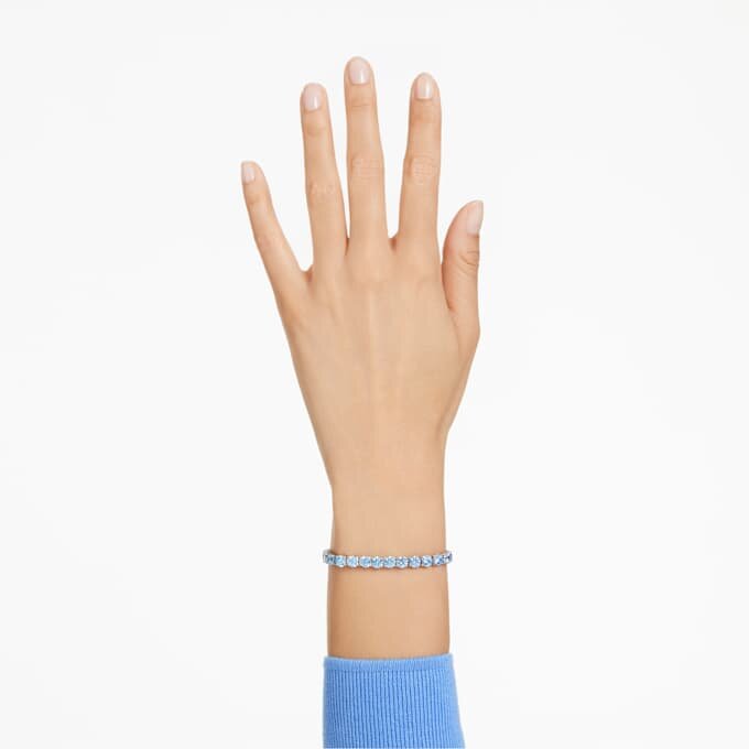 Bracciale Matrix Tennis con taglio rotondo, blu, placcato in rodio Bracciale Matrix Tennis con taglio rotondo, blu, placcato in rodio