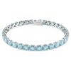 Bracciale Matrix Tennis con taglio rotondo, blu, placcato in rodio Bracciale Matrix Tennis con taglio rotondo, blu, placcato in rodio