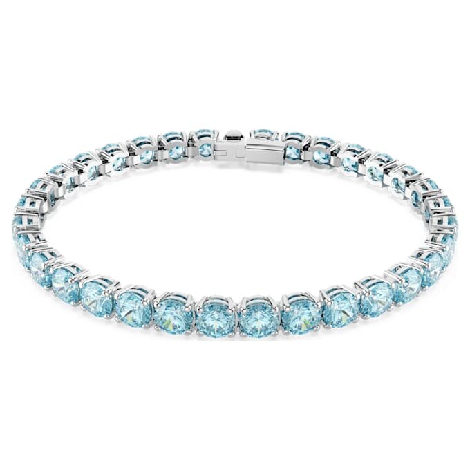 Bracciale Matrix Tennis con taglio rotondo, blu, placcato in rodio Bracciale Matrix Tennis con taglio rotondo, blu, placcato in rodio