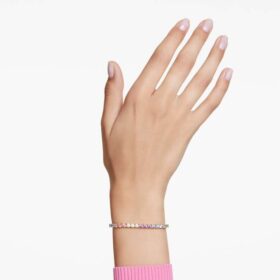 Bracciale Matrix Tennis con taglio rotondo, multicolore, placcato in oro