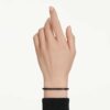 Bracciale Matrix Tennis con taglio rotondo, nero, placcato in rutenio