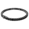 Bracciale Matrix Tennis con taglio rotondo, nero, placcato in rutenio