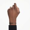 Bracciale Matrix Tennis con taglio rotondo, nero, placcato in rutenio