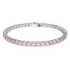 Bracciale Matrix Tennis con taglio rotondo, rosa, placcato in rodio Bracciale Matrix Tennis con taglio rotondo, rosa, placcato in rodio