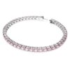 Bracciale Matrix Tennis con taglio rotondo, rosa, placcato in rodio Bracciale Matrix Tennis con taglio rotondo, rosa, placcato in rodio