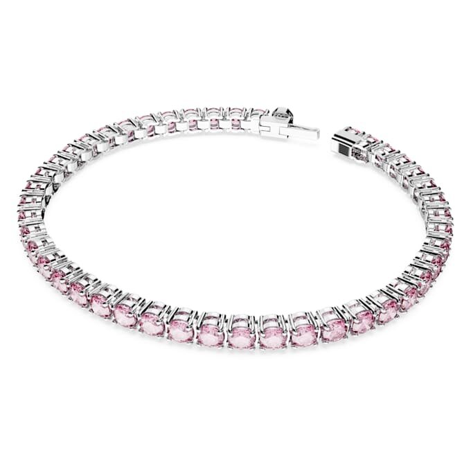 Bracciale Matrix Tennis con taglio rotondo, rosa, placcato in rodio Bracciale Matrix Tennis con taglio rotondo, rosa, placcato in rodio