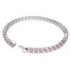 Bracciale Matrix Tennis con taglio rotondo, rosa, placcato in rodio Bracciale Matrix Tennis con taglio rotondo, rosa, placcato in rodio