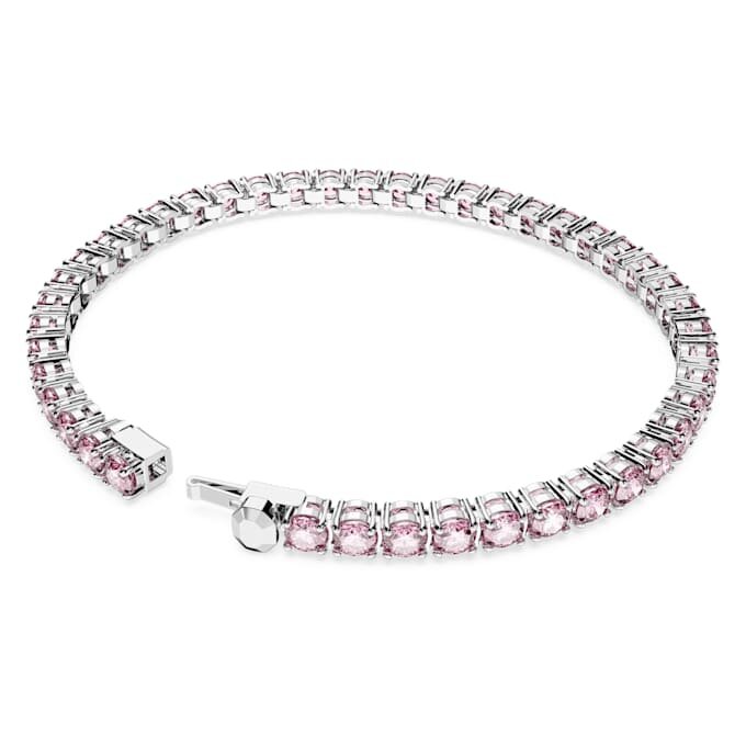 Bracciale Matrix Tennis con taglio rotondo, rosa, placcato in rodio Bracciale Matrix Tennis con taglio rotondo, rosa, placcato in rodio
