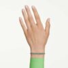 Bracciale Matrix Tennis con taglio rotondo, verde, placcato in rutenio