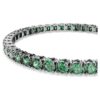Bracciale Matrix Tennis con taglio rotondo, verde, placcato in rutenio