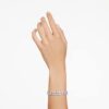 Bracciale Mesmera con tagli misti, bianco, placcato in rodio