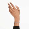 Bracciale Mesmera con tagli misti, bianco, placcato in rodio