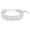 Bracciale Mesmera con tagli misti, bianco, placcato in rodio