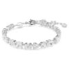 Bracciale Mesmera con tagli misti, bianco, placcato in rodio