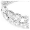Bracciale Mesmera con tagli misti, bianco, placcato in rodio