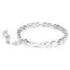 Bracciale Mesmera con tagli misti, bianco, placcato in rodio