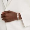 Bracciale Mesmera con tagli misti, bianco, placcato oro Bracciale Mesmera con tagli misti, bianco, placcato oro