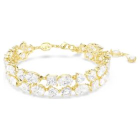Bracciale Mesmera con tagli misti, bianco, placcato oro
