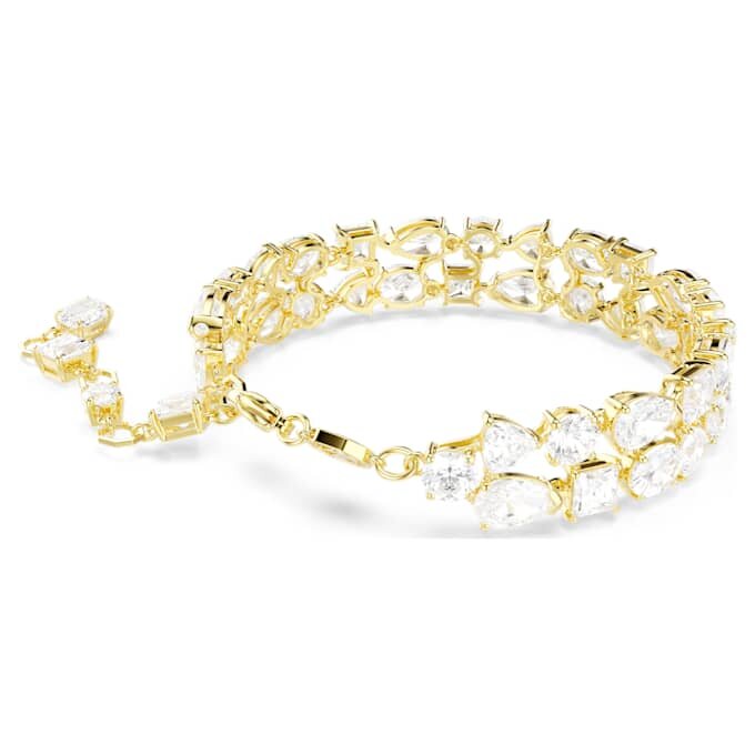 Bracciale Mesmera con tagli misti, bianco, placcato oro Bracciale Mesmera con tagli misti, bianco, placcato oro