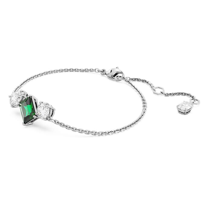 Bracciale Mesmera con tagli misti, verde, placcato in rodio Bracciale Mesmera con tagli misti, verde, placcato in rodio