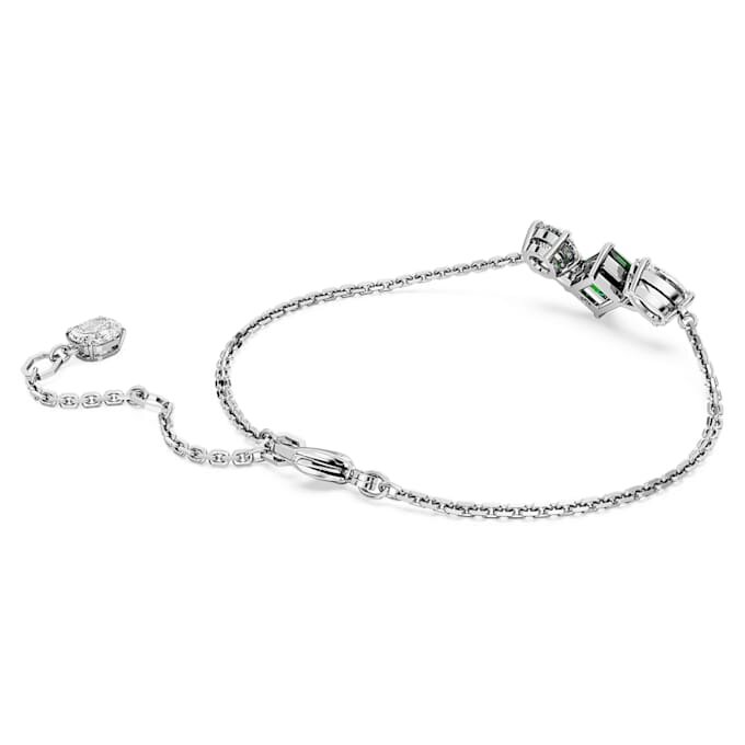 Bracciale Mesmera con tagli misti, verde, placcato in rodio Bracciale Mesmera con tagli misti, verde, placcato in rodio