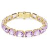 Bracciale Millenia con cristalli a taglio ottagonale, viola, placcato oro Bracciale Millenia con cristalli a taglio ottagonale, viola, placcato oro