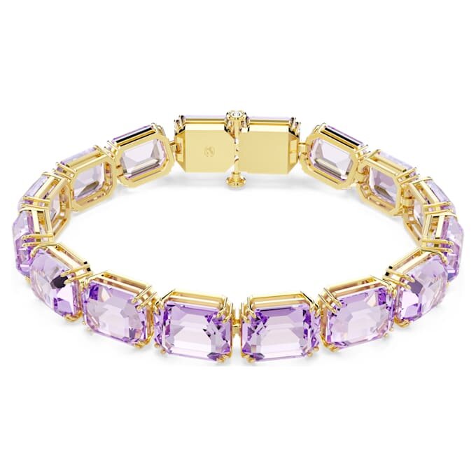 Bracciale Millenia con cristalli a taglio ottagonale, viola, placcato oro Bracciale Millenia con cristalli a taglio ottagonale, viola, placcato oro