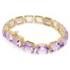 Bracciale Millenia con cristalli a taglio ottagonale, viola, placcato oro Bracciale Millenia con cristalli a taglio ottagonale, viola, placcato oro