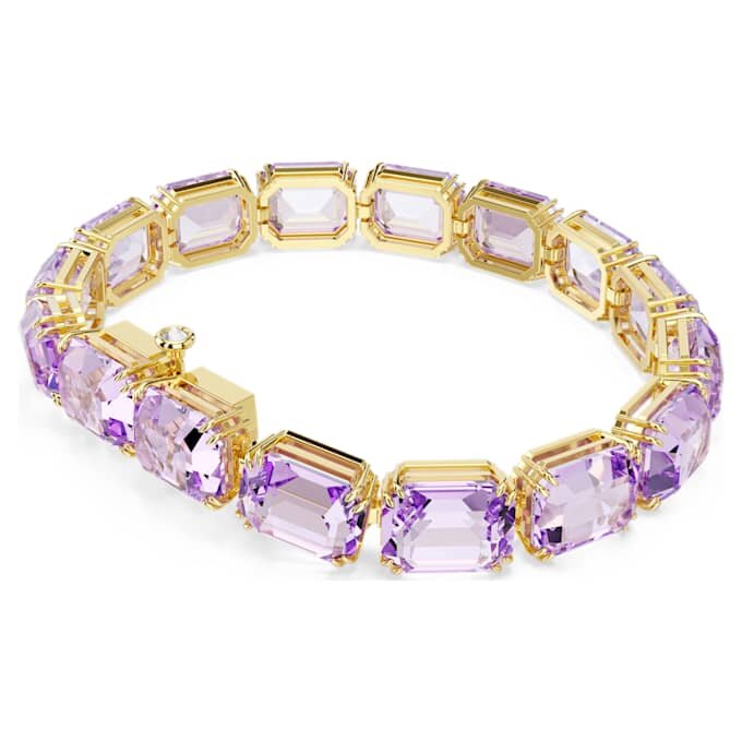Bracciale Millenia con cristalli a taglio ottagonale, viola, placcato oro Bracciale Millenia con cristalli a taglio ottagonale, viola, placcato oro