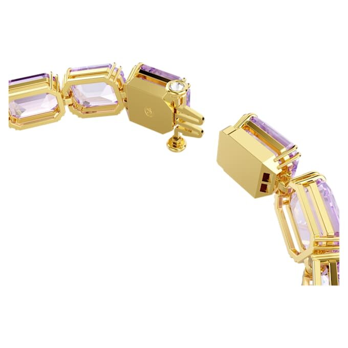 Bracciale Millenia con cristalli a taglio ottagonale, viola, placcato oro Bracciale Millenia con cristalli a taglio ottagonale, viola, placcato oro